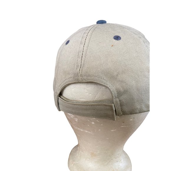 Vtg Florida Keys Denim Tan Cap Hat Distinctive Headwear Cotton Twill Adjust GUC - Picture 5 of 12